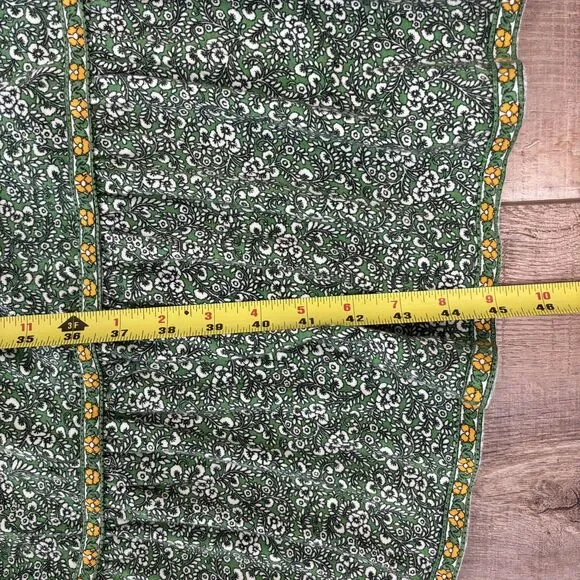 J Jill Tiered Midi Green Floral Dress Size M Petite Spring Boho Cottage Prairie - Picture 11 of 13